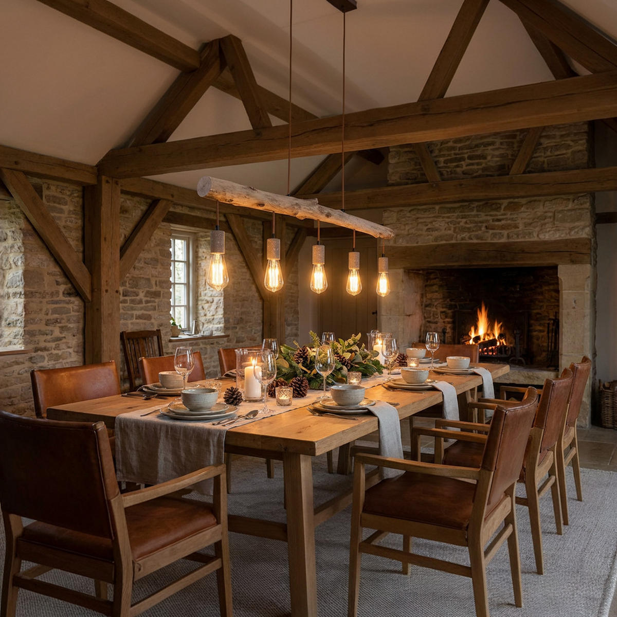 HÄNGELEUCHTE Holzoptik Braun Rostfarben - Braun, Holz (100/8.5/140cm)