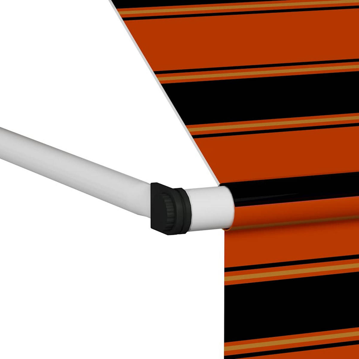 MARKISE Einziehbare Handbetrieben 300 Cm Orange Und Braun - Multicolor, Textil (300/120cm) - vidaXL