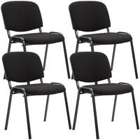 BESUCHERSTUHL 4er Set Stoff schwarz - Schwarz, Textil/Metall (53/83/53cm) - CLP