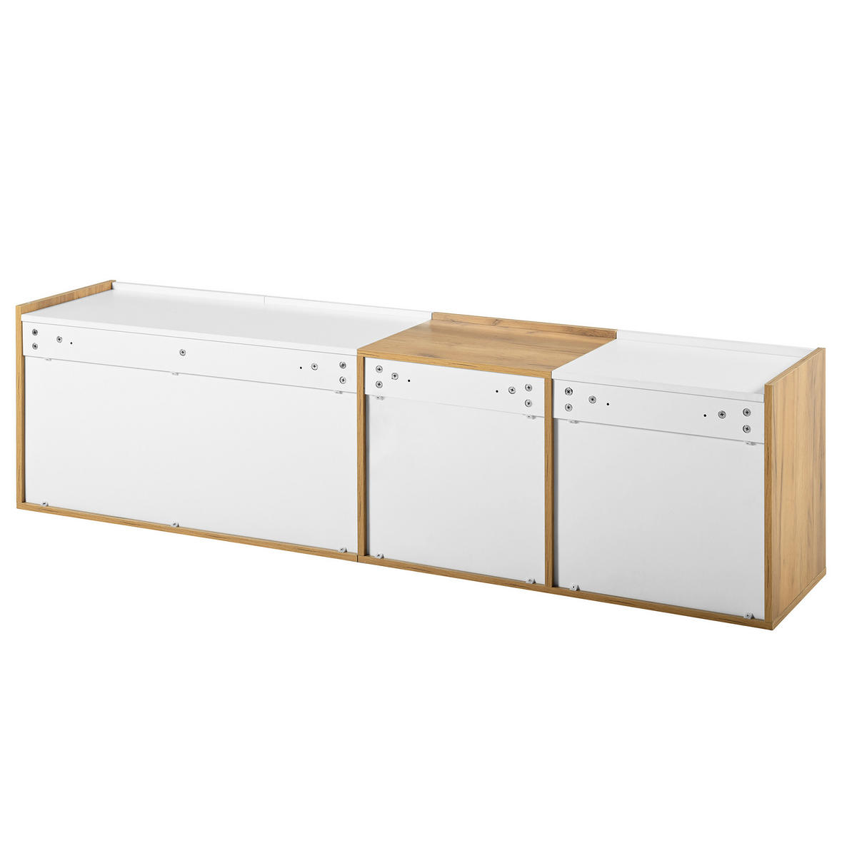 TV-ELEMENT mit 3 Türen und 3 Schubladen 171,5 cm Weiß Holzfarbe - Weiß, Holzwerkstoff (35/47/171.5cm) - Beauniv