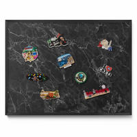MAGNETTAFEL 80x60 cm Schwarzer Rahmen Eleganter Schwarzer Marmor - Titanfarben, Metall (80/60/0.4cm) - TULUP