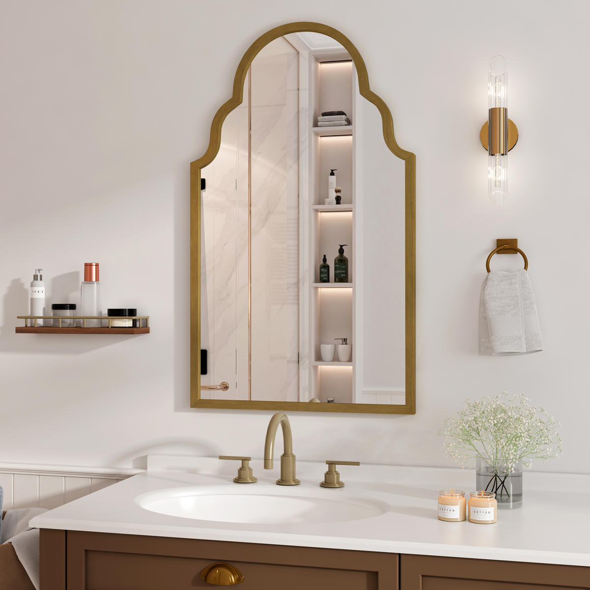 RECHTECKIGER Wandspiegel 61cmx3cmx101cm Bronze Metallrahmen Für Badezimmer, Wohnzimmer, Schlafzimmer - Bronzefarben, Glas (3/101/61cm) - Modfu