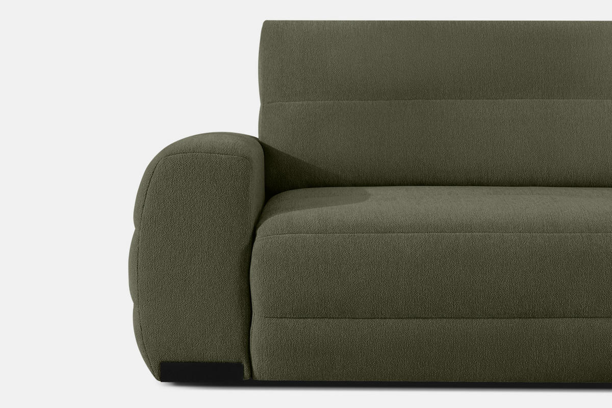 ECKSOFA RECHTS BLUME, Dunkelgrün - Dunkelgrün, Holz/Holzwerkstoff (271/164cm) - KONSIMO®