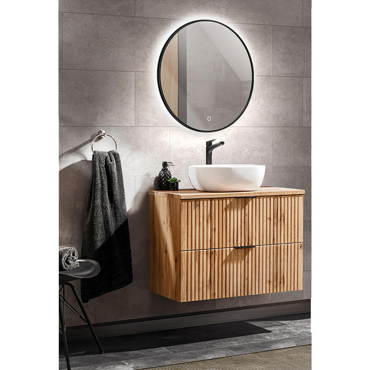 BADMÖBEL-SET 2-TLG. Adelaide-56 - Braun, Holzwerkstoff (81/200/47cm) - Lomado