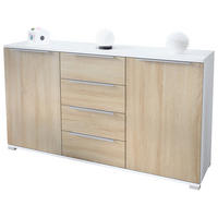 SIDEBOARD Linio Eiche sägerau - Eiche San Remo, Holzwerkstoff (138.5/75.5/35cm) - Vladon
