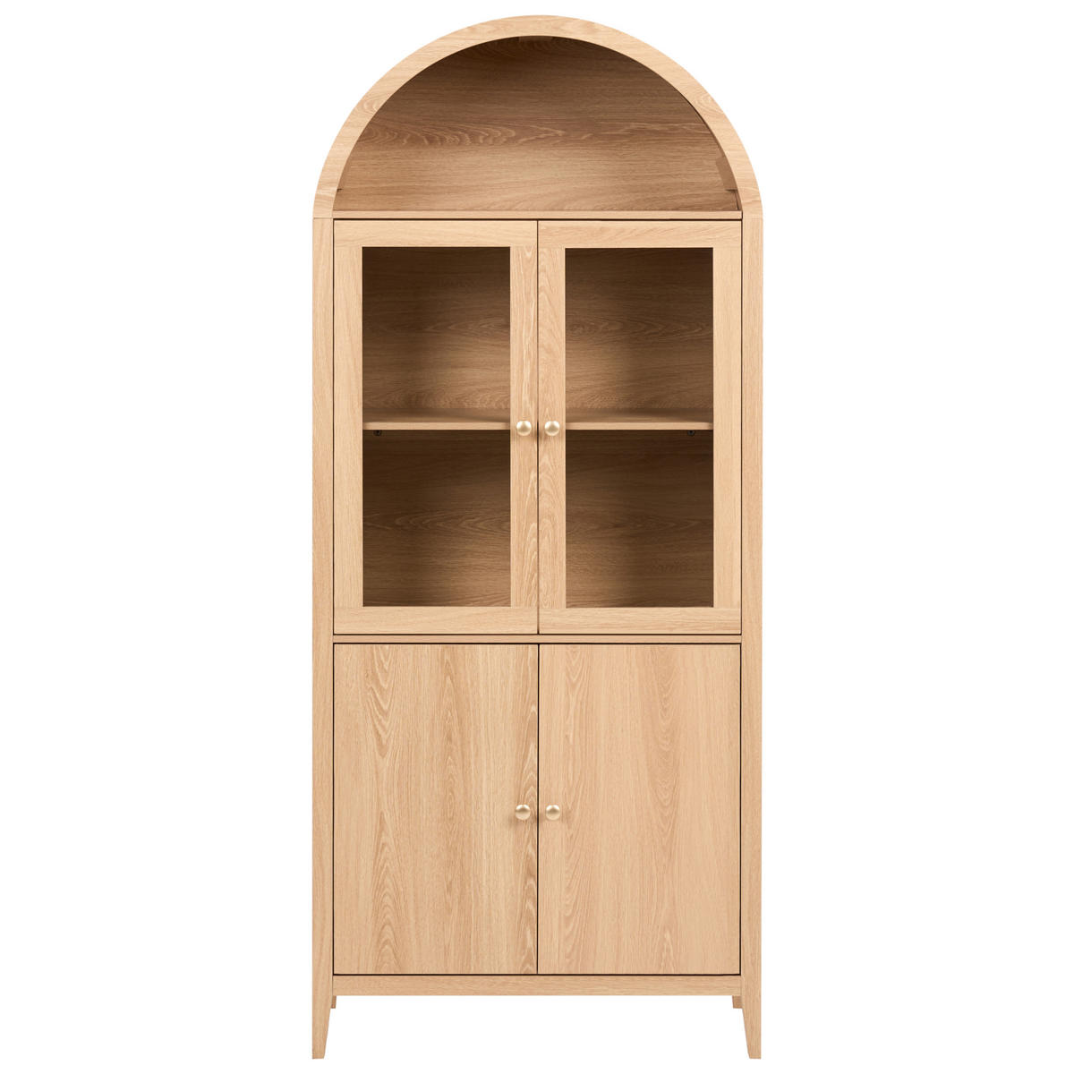 VITRINE mit Glastüren 78 cm Hellbraun Montreal - Hellbraun/Braun, Holzwerkstoff (78/180/39cm) - Beliani