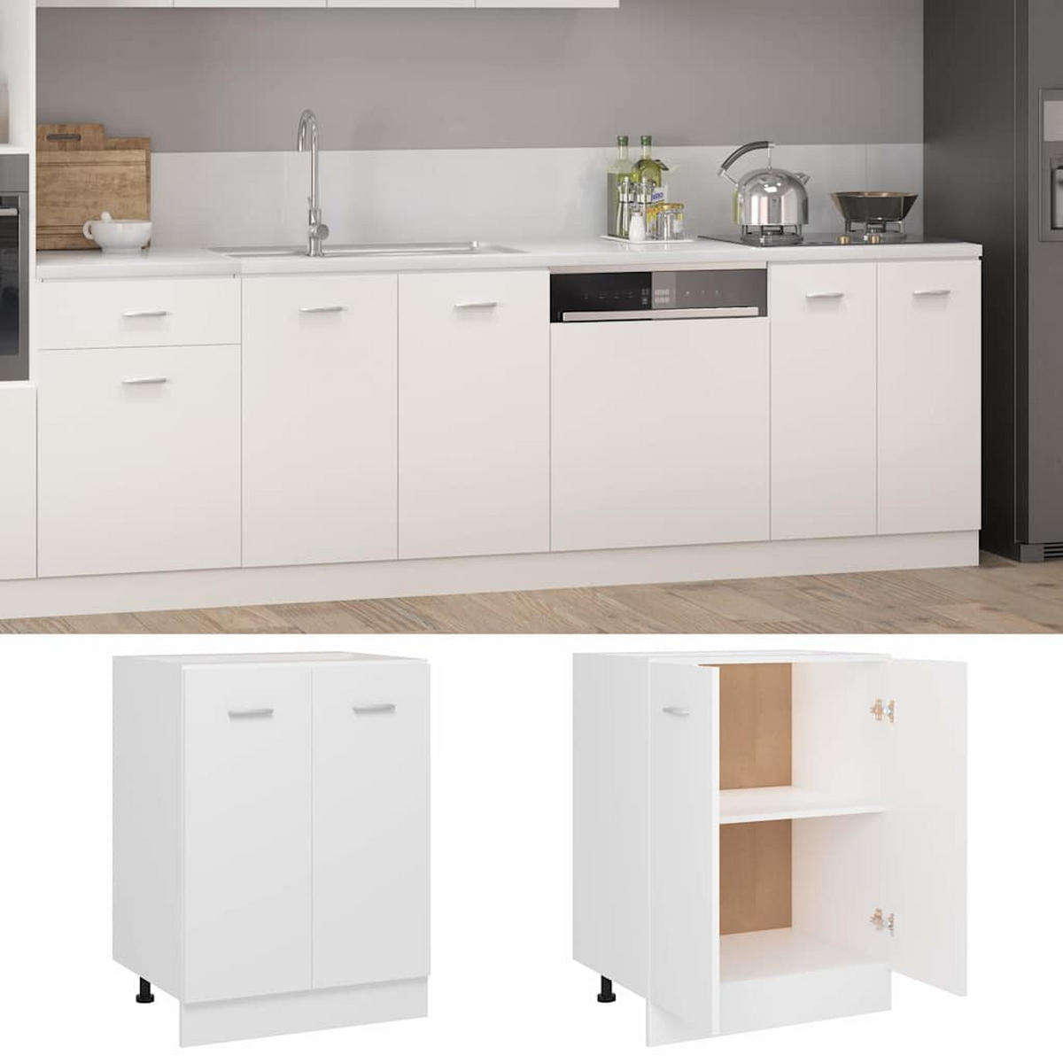 UNTERSCHRANK Lyon Weiss 60/46/81,5 Cm Holzwerkstoff - Weiß, Holzwerkstoff (46/81.5/60cm) - vidaXL