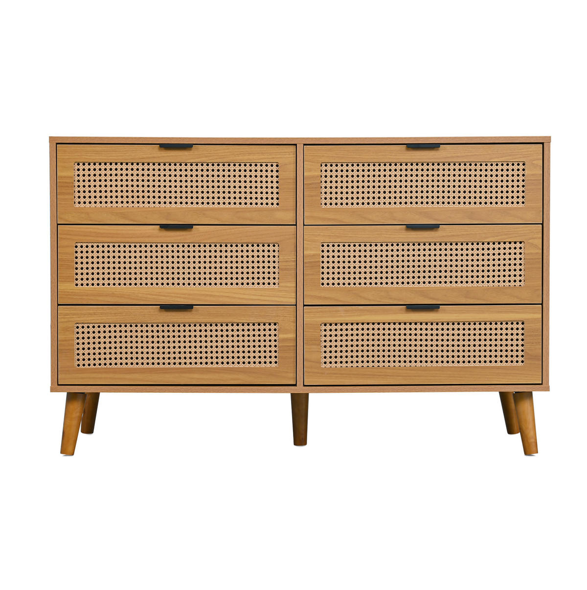 SIDEBOARD 120/76,5/40 cm Walnuss aus Spanplatte mit 6 Schubladen - Naturfarben, Holzwerkstoff (40/76.5/120cm) - OKMYHOME