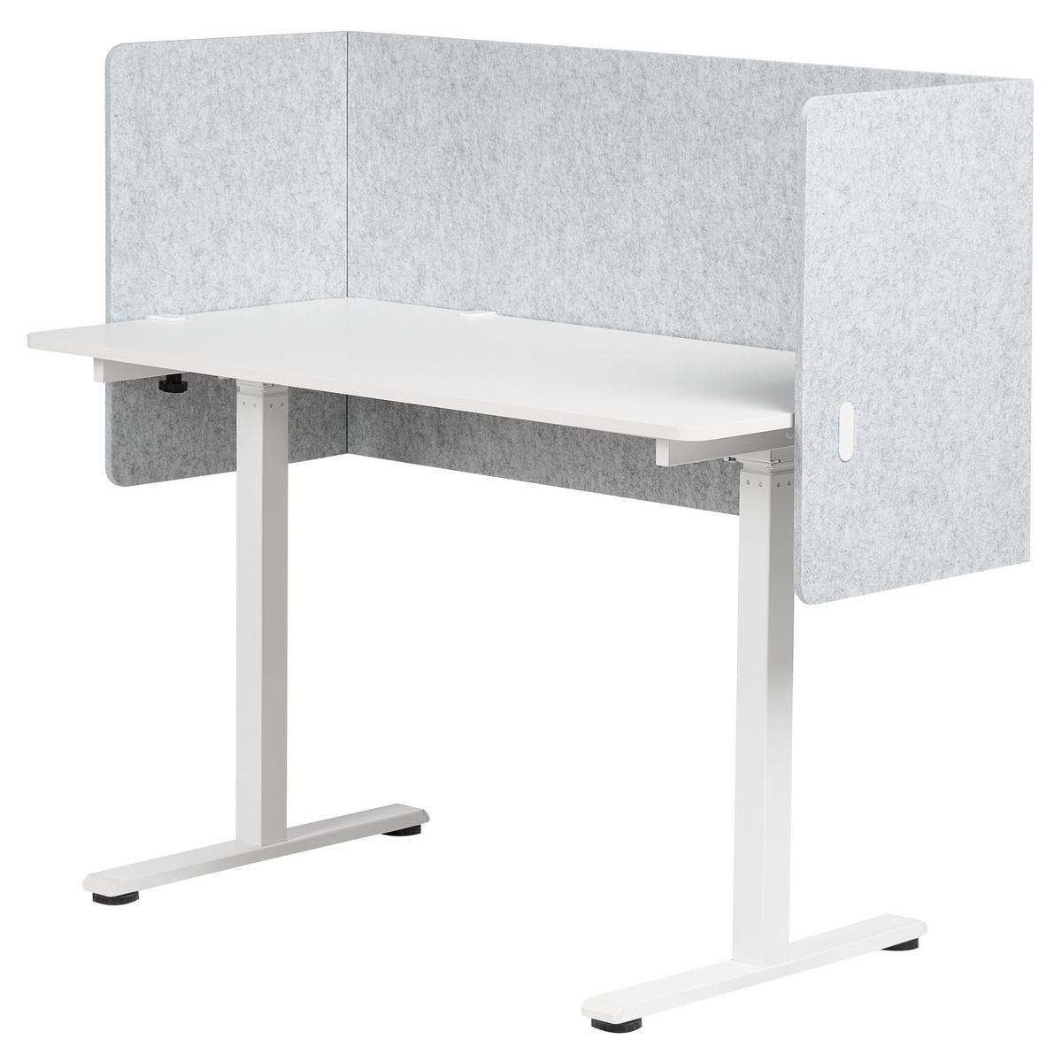 PANOU SEPARATOR DE BIROU 210/61 cm gri Soloa - gri, material textil (210/61/1cm) - Beliani
