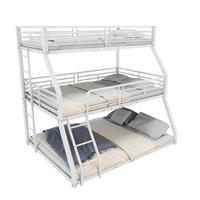 ETAGENBETT 90/200 cm Weiß Metallbettgestell mit Geländern für Kinder - Weiß, Metall (90/200cm) - OKWISH