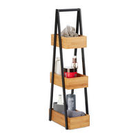 BADREGAL - Hellbraun, Holz/Metall (18/81/30cm) - Relaxdays