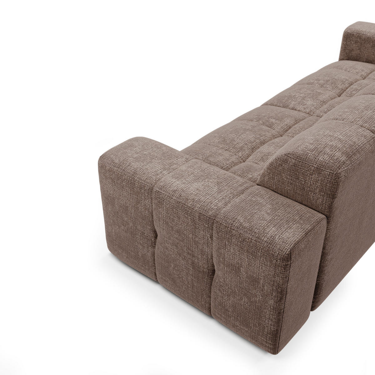 SCHLAFSOFA GERADE geprägter Samt taupe 230cm - Taupe, Textil (230/85/92cm) - Sia Home