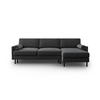 AUSKLAPPBARES-ECKSOFA rechts mit Container Scott aus Samt grau 5 Sitzplätze - Grau, Textil (142/212cm) - Micadoni