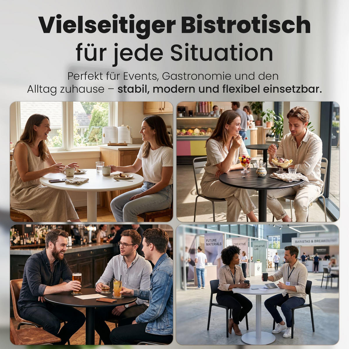 BEISTELLTISCH rund 70 cm Holz Weiß - Weiß, Holz/Metall (70/70/73cm) - CLP