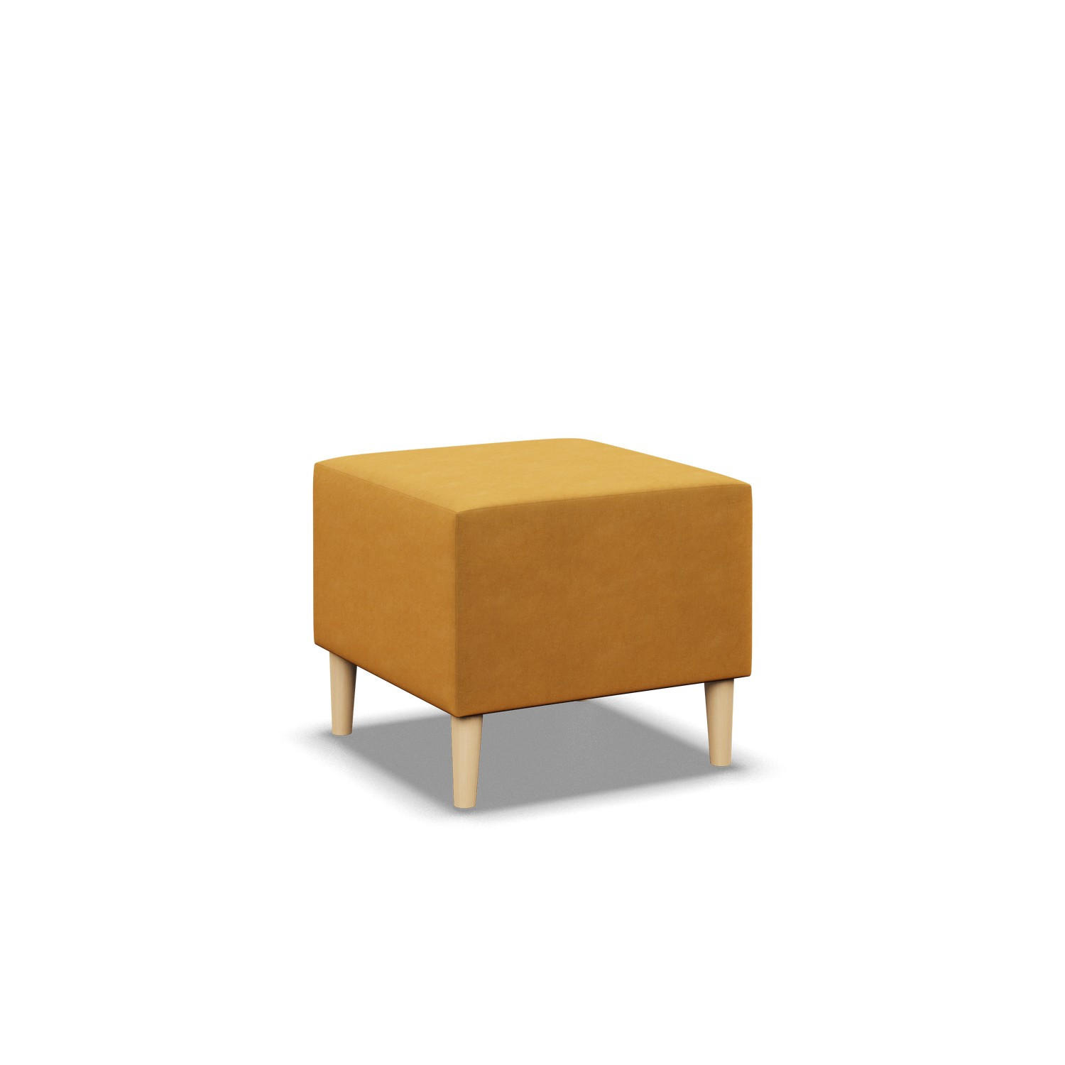 SITZPOUF 50 X 50 BLANK, Gelb - Gelb, Textil (51/40/51cm)