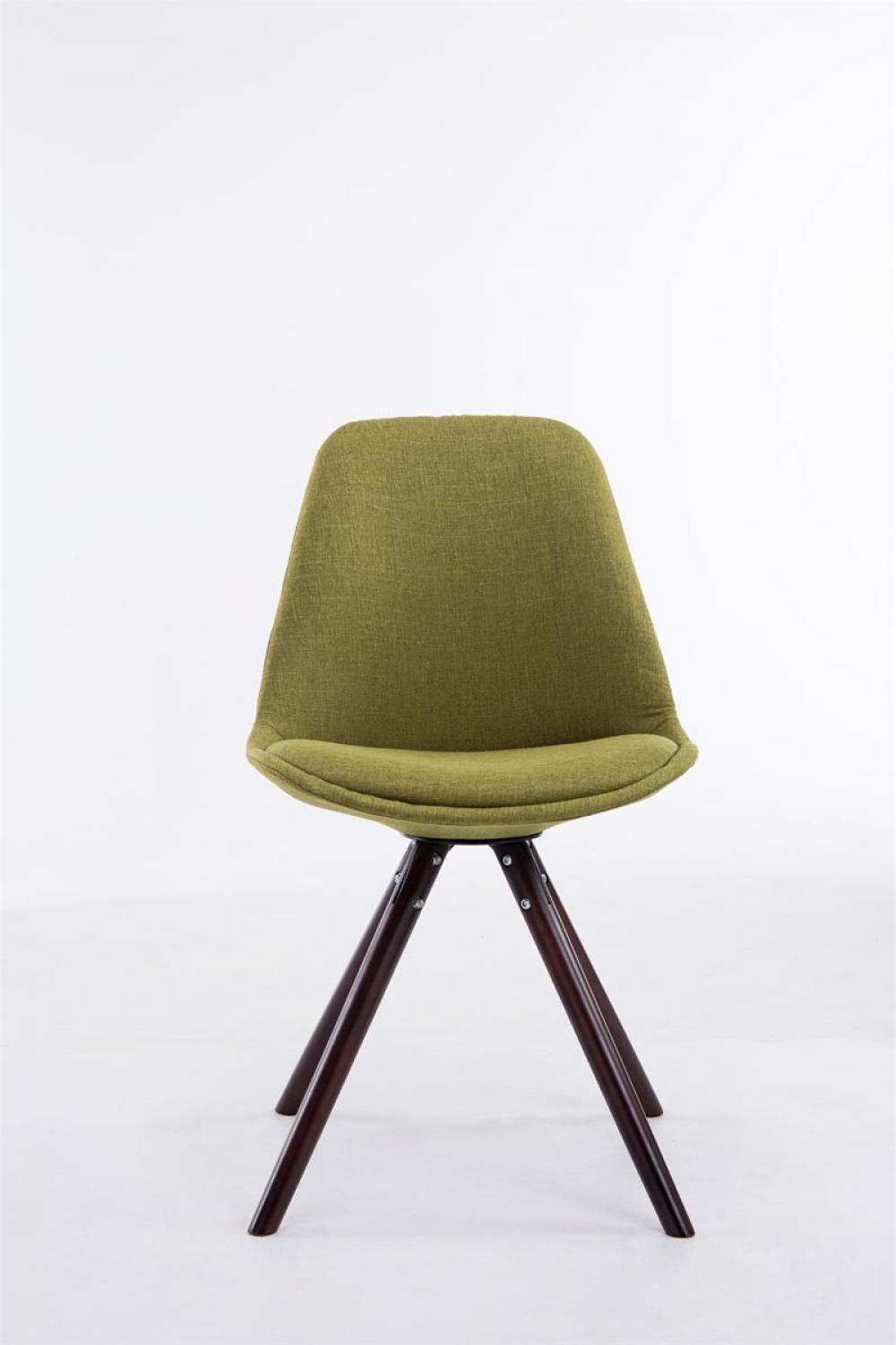 STUHL Stoff grün - Cappuccino/Grün, Holz/Textil (48/84/56cm) - CLP