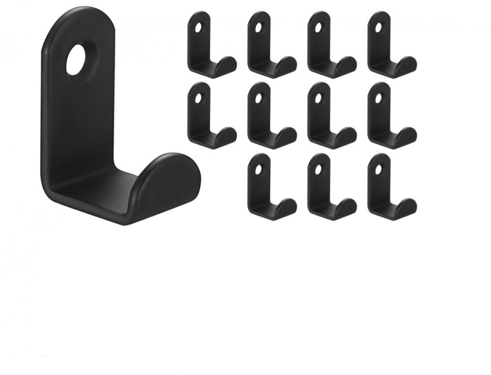 HANDTUCHHAKEN , Set mit 12 Wandhaken - Schwarz, Metall (1.6/1.6/3cm) - BELZ
