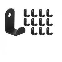 HANDTUCHHAKEN , Set mit 12 Wandhaken - Schwarz, Metall (1.6/1.6/3cm) - BELZ
