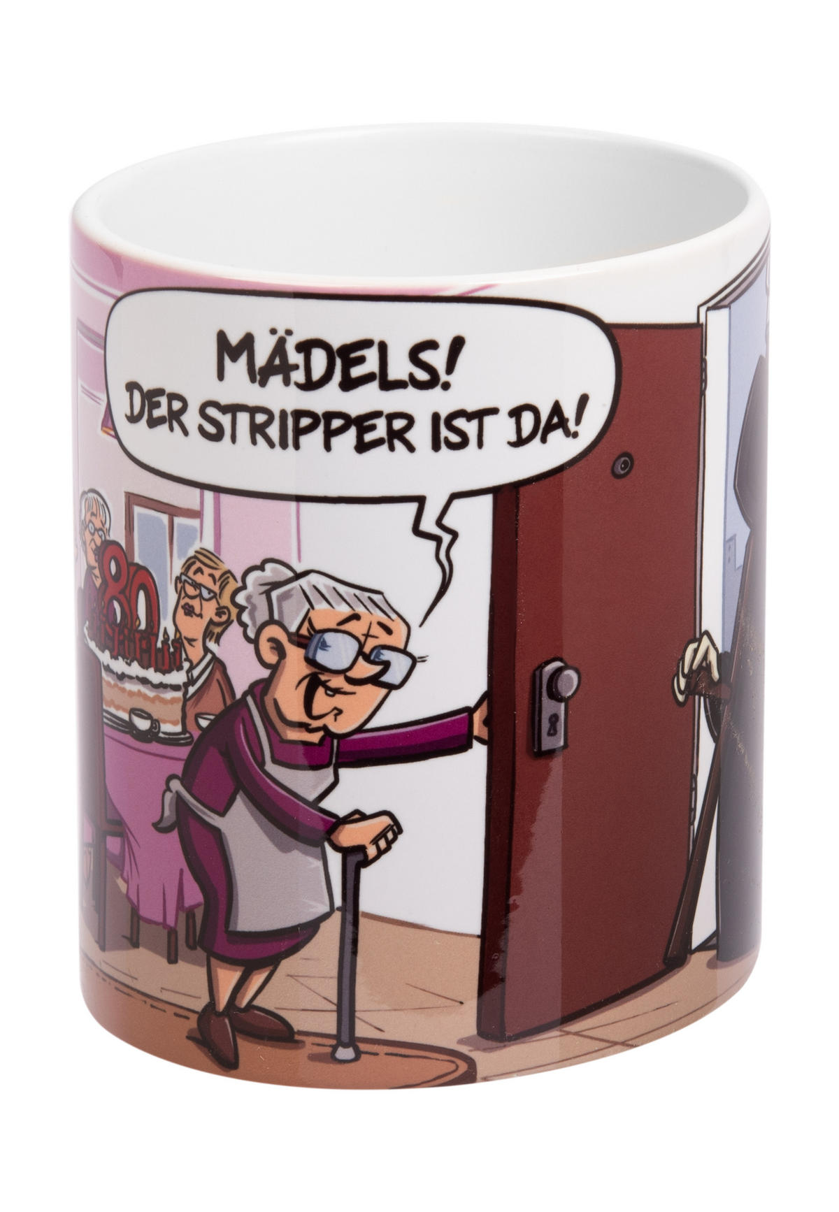 KAFFEEBECHER Tot aber lustig Der Stripper ist da! Weiß 320 ml - Weiß, Keramik (0.32L) - United Labels