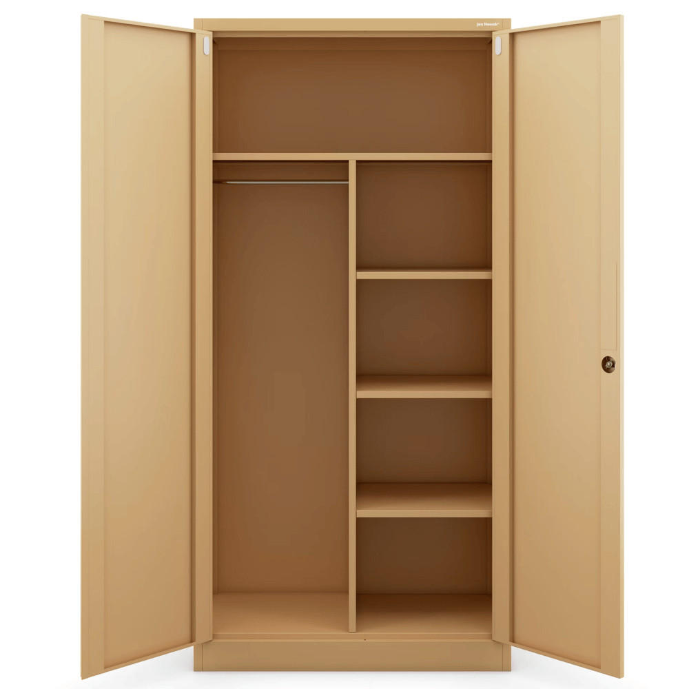 MEHRZWECKSCHRANK Metall abschließbar REKL 185x90x45cm Beige - Beige, Metall (90/185/45cm) - DELUKE