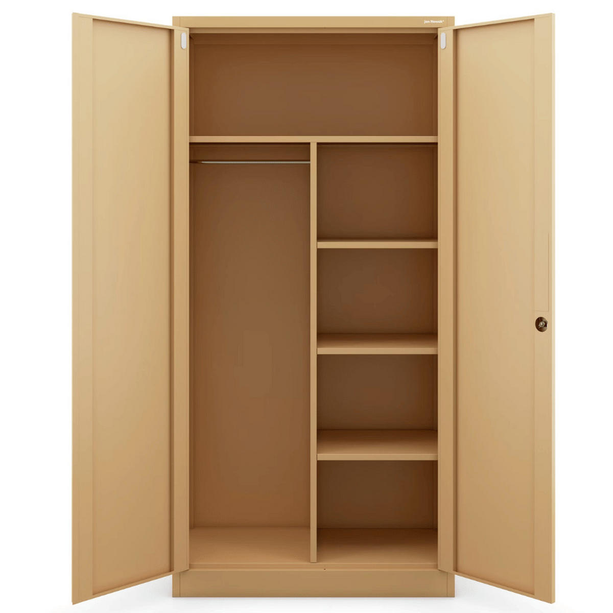 MEHRZWECKSCHRANK Metall abschließbar REKL 185x90x45cm Beige - Beige, Metall (90/185/45cm) - DELUKE