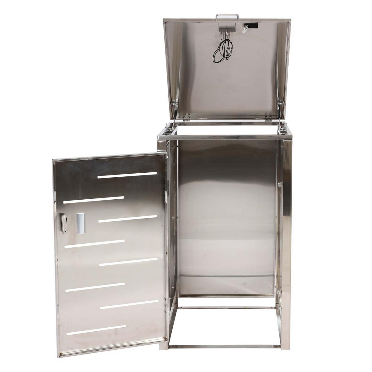 MÜLLTONNENBOX 1er 103x60x62cm erweiterbar Edelstahl 23kg - Silberfarben, Metall (60/103/62cm) - PROREGAL