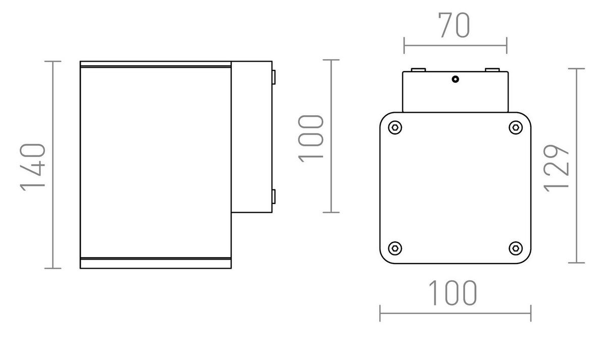 AUSSENLEUCHTE MIZZI SQ I Anthrazitgrau 12 W IP54 - Grau, Metall (10/10/14cm) - Rendl