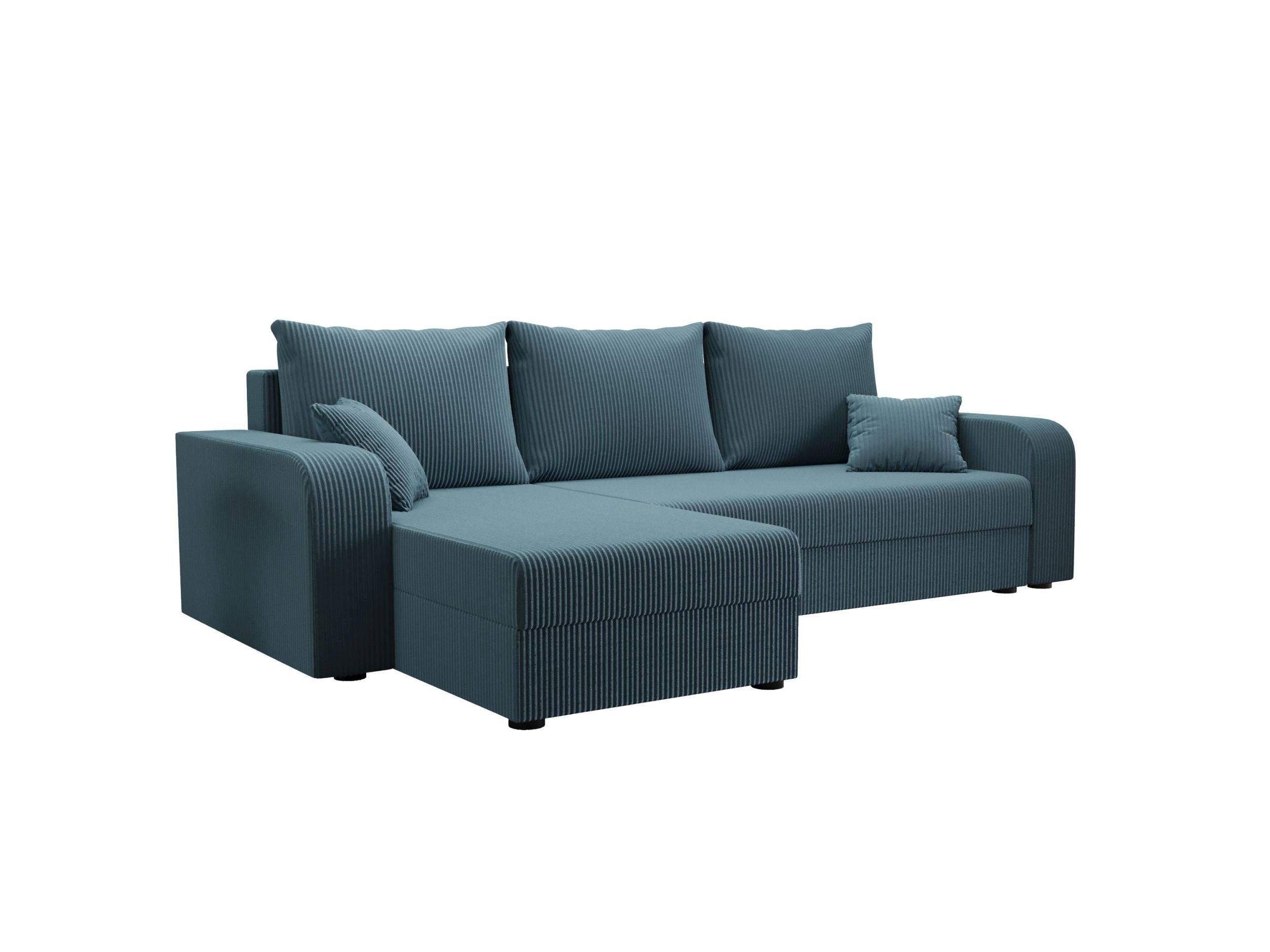 ECKSOFA HEWLET L BIS Zoom 14 Links mit Schlaffunktion - Blau, Textil (240/140cm) - Bedante