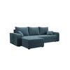 ECKSOFA HEWLET L BIS Zoom 14 Links mit Schlaffunktion - Blau, Textil (240/140cm) - Bedante