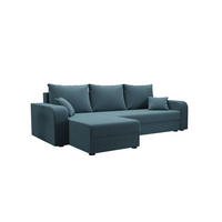 ECKSOFA HEWLET L BIS Zoom 14 Links mit Schlaffunktion - Blau, Textil (240/140cm) - Bedante