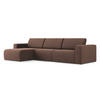 ECKSOFA Links Strukturstoff Stoff Pink - Pink/Hellrosa, Kunststoff/Textil (167/314cm) - Makamii