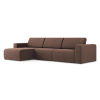 ECKSOFA Links Strukturstoff Stoff Pink - Pink/Hellrosa, Kunststoff/Textil (167/314cm) - Makamii