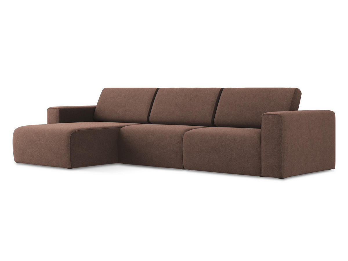 ECKSOFA Links Strukturstoff Stoff Pink - Pink/Hellrosa, Kunststoff/Textil (167/314cm) - Makamii