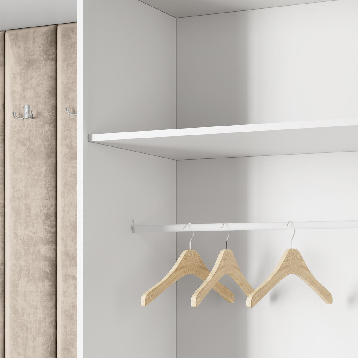 GARDEROBENSCHRANK REMA 180/240/60 cm Modern Kaschmir - Kaschmir, Holzwerkstoff (180/240/60cm) - MASSENO