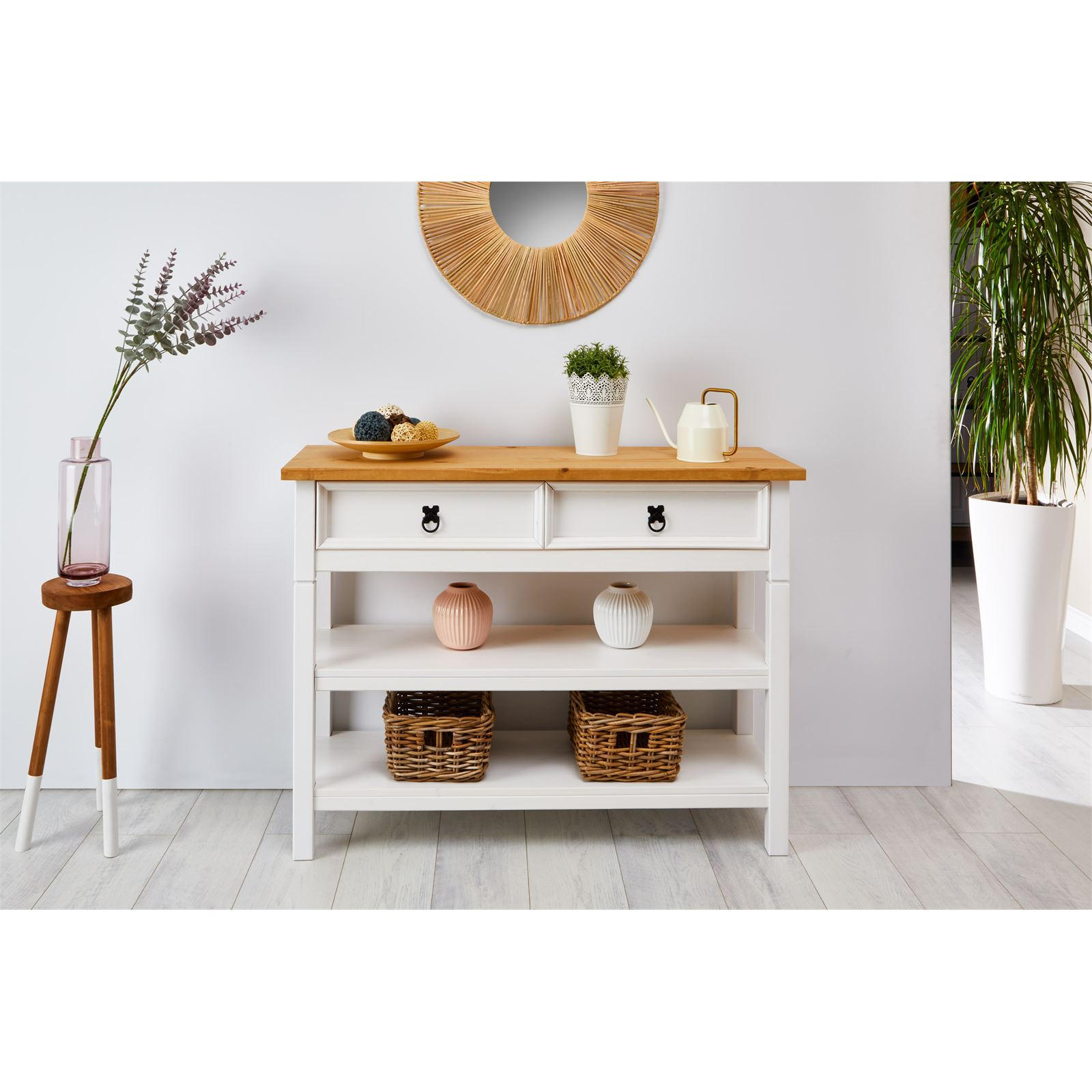 KONSOLENTISCH TEQUILA - Weiß/Braun, Holz (37/110/78cm) - IDIMEX