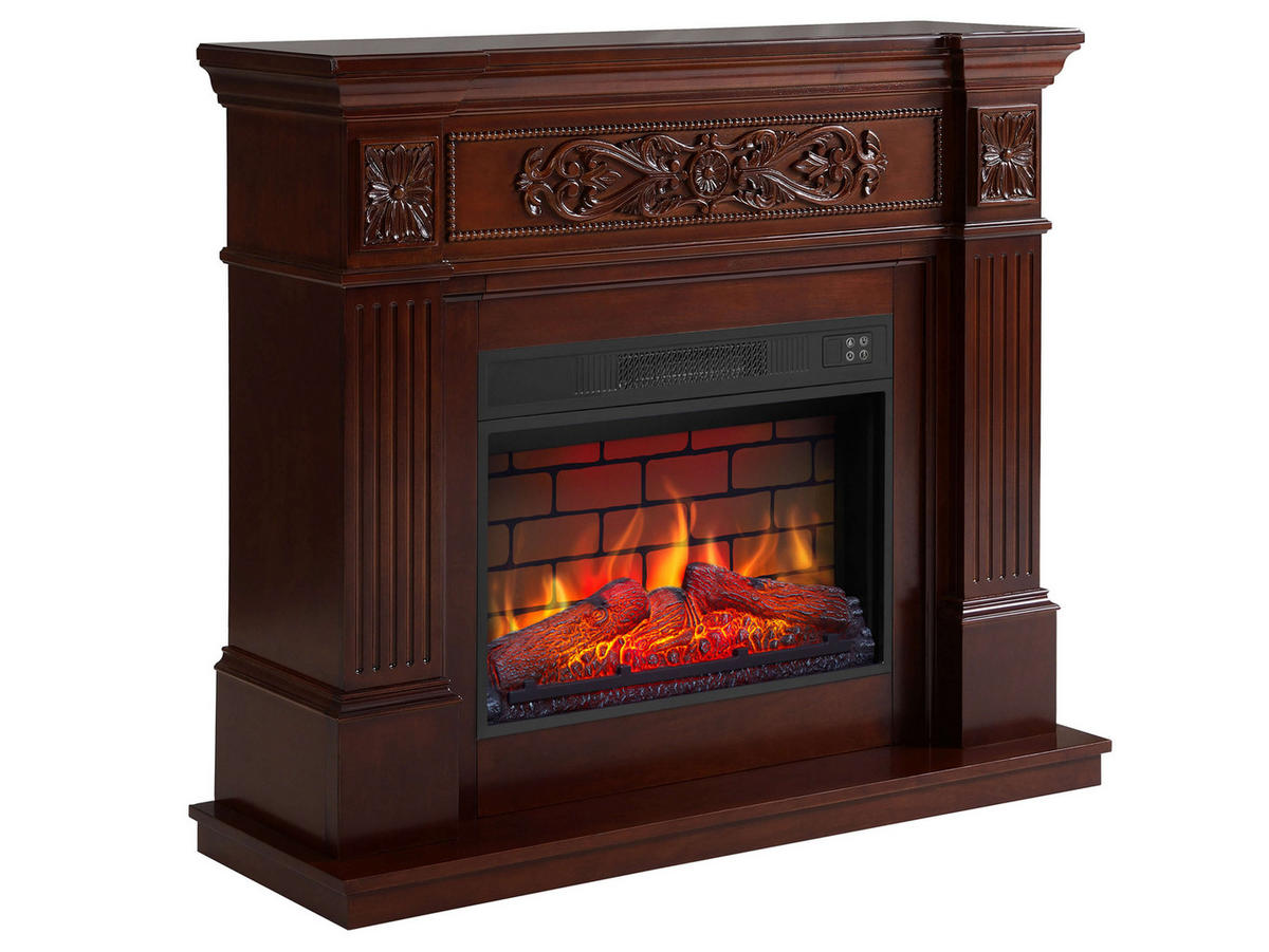ELEKTROKAMIN Toscana AF23BS Rotbraun – Breite 96 cm, 3D-Flammeneffekt, LED-Beleuchtung, Heizfunktion - Braun, Glas/Holzwerkstoff (106.6/92.5/37cm) - ArtiFlame