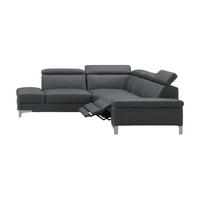 ECKSOFA Talisman Echtleder mit 1 x Relaxfunktion Anthrazit - Anthrazit, Leder/Metall (224/271cm)