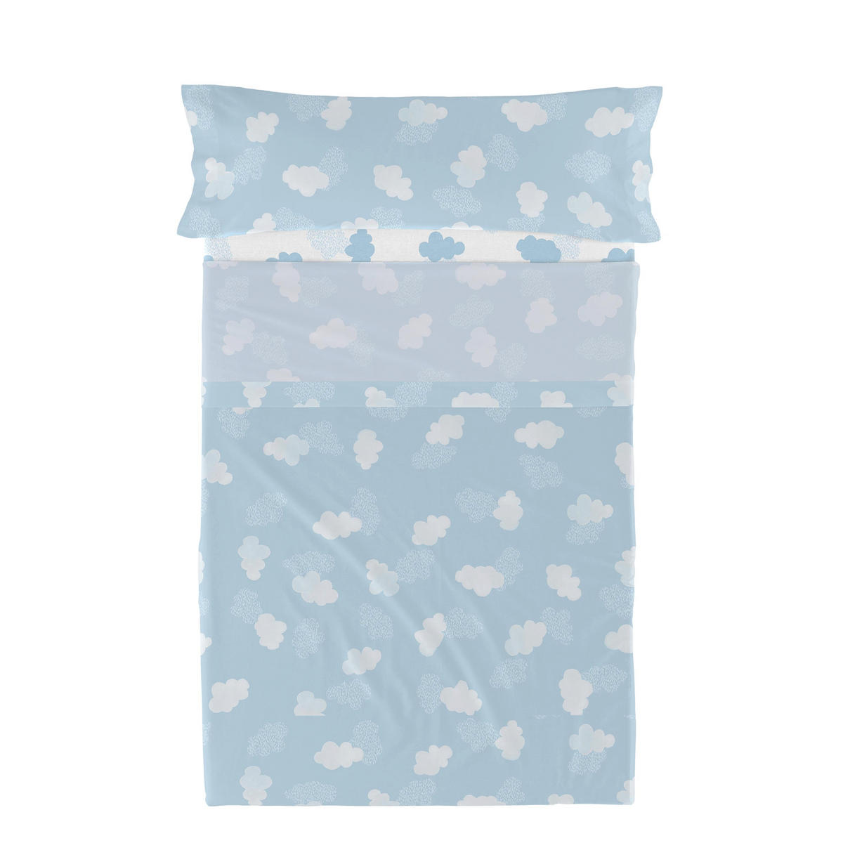 OBERLAKEN set 2 teiliges Clouds Blau 180x270 cm (Komfortgrösse) - Blau, Textil (180/270cm) - Happy Friday