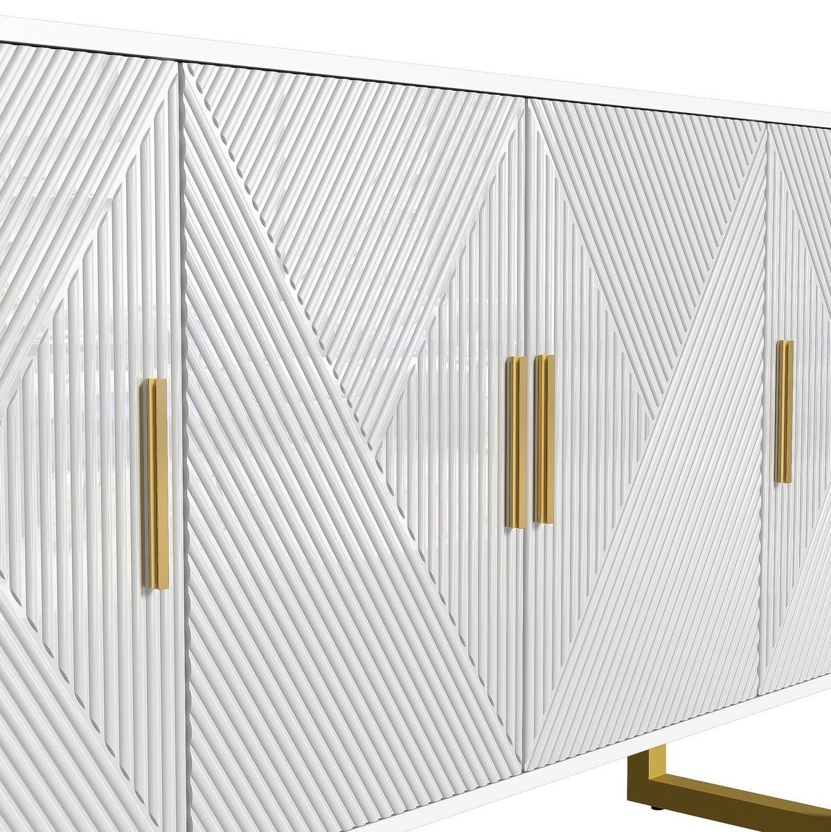 SIDEBOARD 150/40/82 cm Weiß aus MDF und Holzwerkstoff mit höhenverstellbaren Regalen - Weiß, Holzwerkstoff (40/82/150cm) - OKMYHOME
