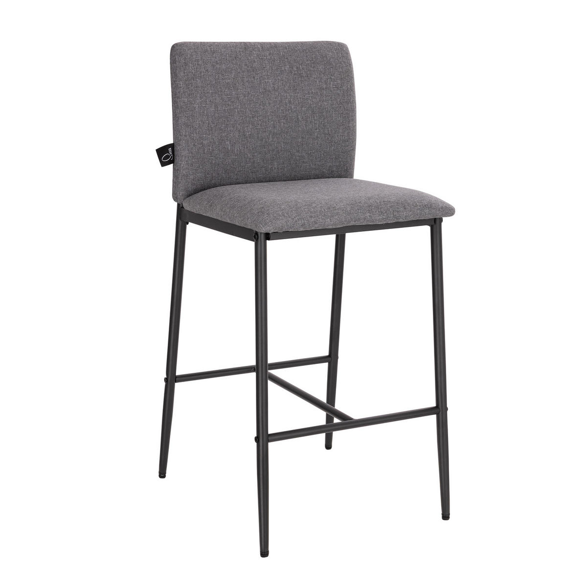 BARHOCKER ERIK mit Rückenlehne 2er Set Dunkelgrau - Schwarz/Grau, Textil (41/90/46cm) - SVITA