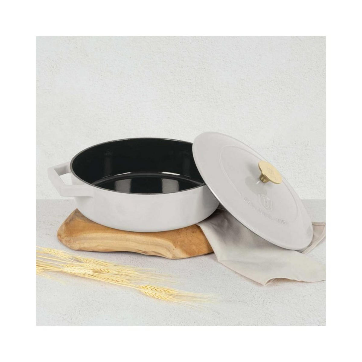 TOPF Weiß 36/26/7.5 cm BH6530 - Weiß, Metall (26cm) - Berlinger Haus