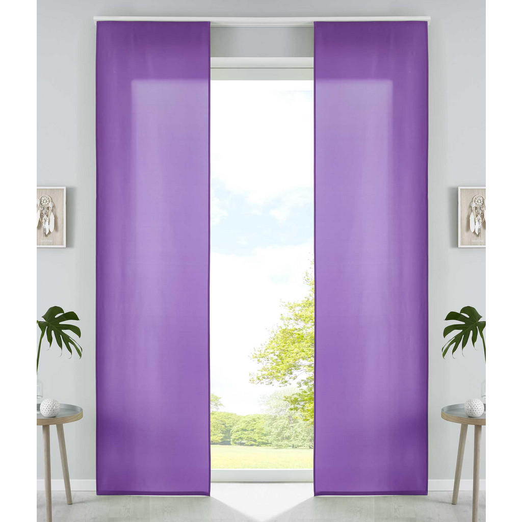 Thumbnail - Gardinenbox Vorhang, Lila, Textil, 60x245 cm, Oeko-Tex® Standard 100, Wohntextilien, Gardinen & Vorhänge, Schiebegardine...