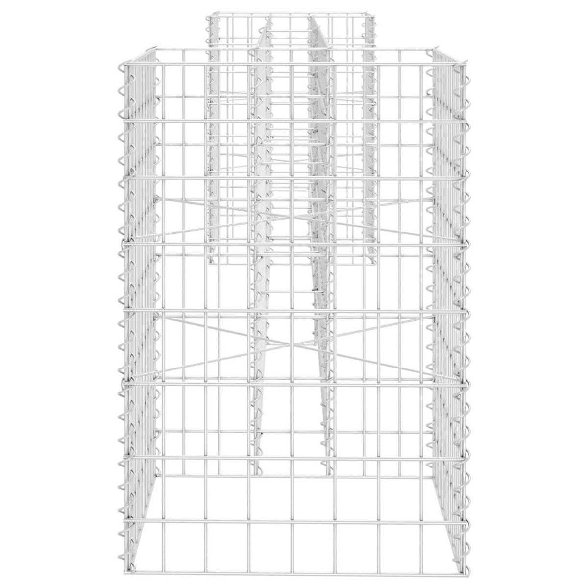 H-FÖRMIGER Gabionen-Pflanzkorb Stahldraht 260x40x60 cm - Silberfarben, Metall (260/60/40cm)