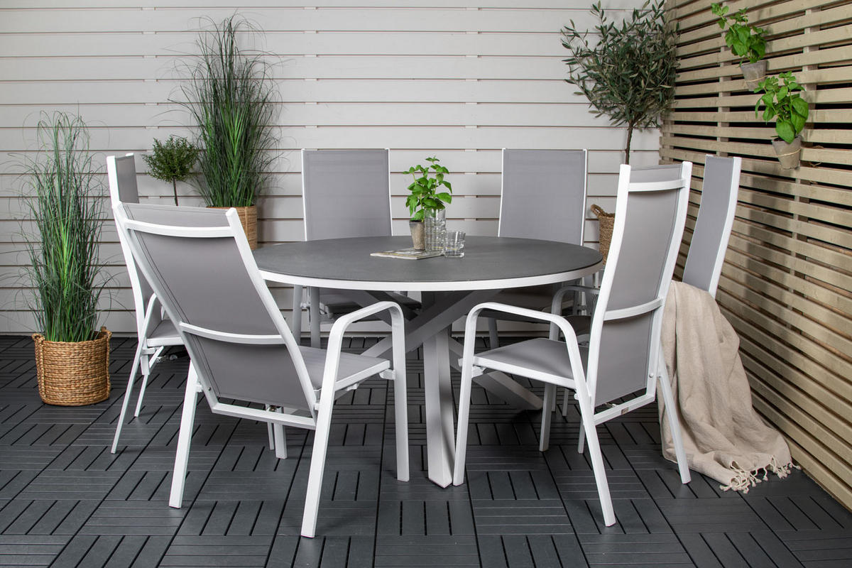 GARTENSTUHL 2er Set Weiß - Weiß, Holzwerkstoff (57/110/65cm) - ebuy24