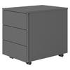 ROLLCONTAINER - mit 3 Schubladen 54,6/39/51 cm in Graphitfarben - Graphitfarben, Holzwerkstoff (39/51/54.6cm) - bümö