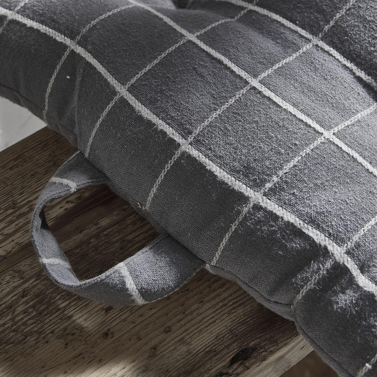 STUHLKISSEN Baumwolle Soft Geometry Grau 40/40/6 cm - Grau, Naturmaterialien (40/40/6cm) - Today