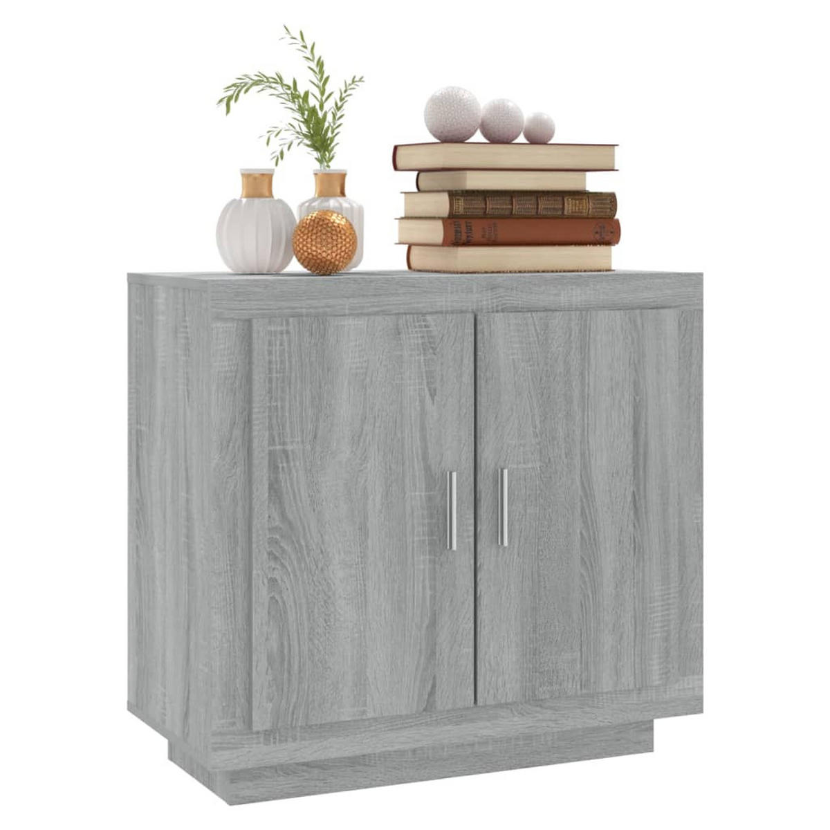 SIDEBOARD mit 2 Türen 80/40/75 cm aus Holzwerkstoff Sonoma-Eiche Dekor - Hellgrau, Holz (80/75/40cm) - vidaXL