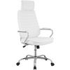 CHEFSESSEL Lederlook Weiß - Chromfarben/Weiß, Textil/Metall (60/117/67cm) - CLP
