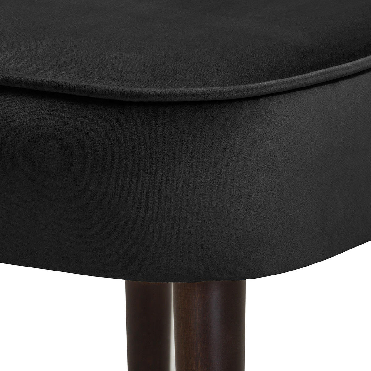 SESSEL - Samt - Schwarz/Braun, Birkenholz/Textil (61/81/66cm) - home24