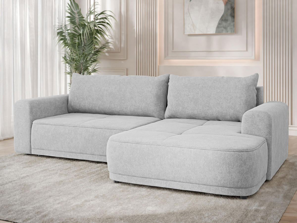 ECKSCHLAFSOFA Passo, Seite: Links - Hellgrau/Schwarz, Holz/Kunststoff (265/166cm) - MIRJAN24